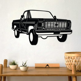 Wallity Chevy K20 Pickup Truck (1976) Escultura de pared de metal